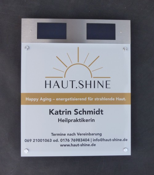 Solar Firmenschild 40x50cm - Hochformat