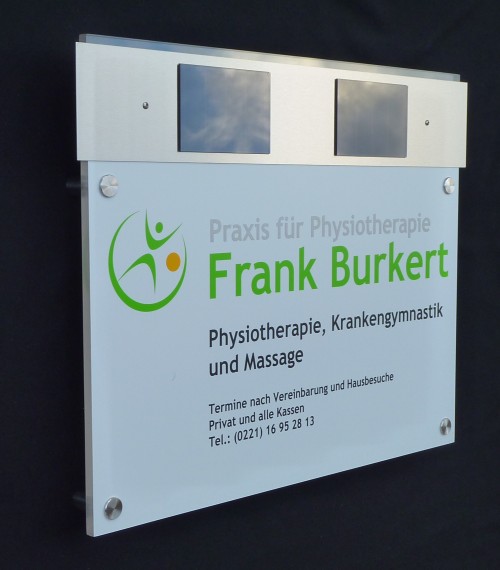 Solar Firmenschild 50x40cm Acrylglas satiniert - Folienbeschriftung