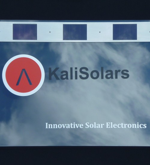 Solar Firmenschild 70x50cm Plexiglas transparent- Folienbeschriftung